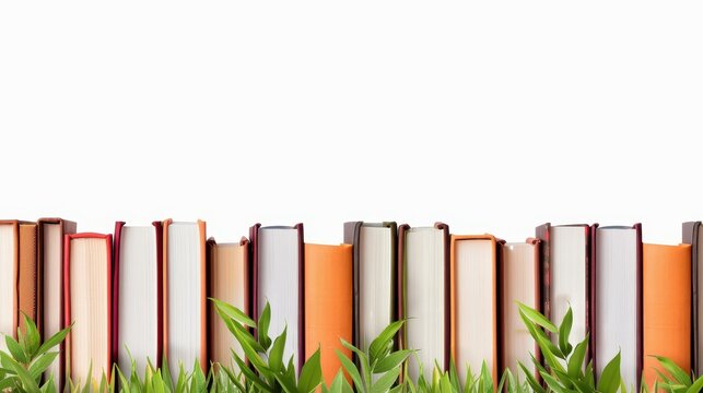 Elegant banner featuring vertical book spines, perfect for showcasing classic literature and educational themes.