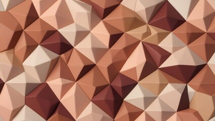 Fototapeta premium relief 3D palette of pastel shades of brown, mocha mousse color trend 2025, fashion geometry banner, small abstract chaotic mosaic