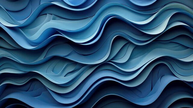 Seamless blue vector pattern of rhythmic waves for dynamic digital designs, Ai Generated.