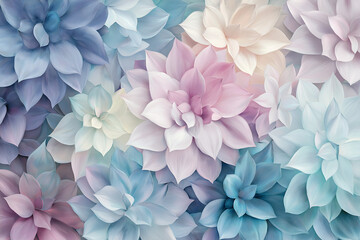 Naklejka premium Pastel Succulents Floral Background