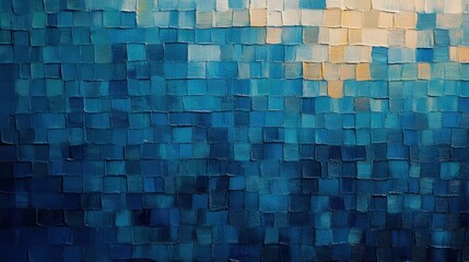 Fototapeta premium Abstract Blue Mosaic: A Textured Canvas of Serenity