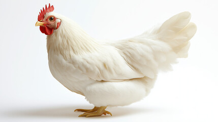 Studio Shot of a Chicken Bird with Detailed Feathers