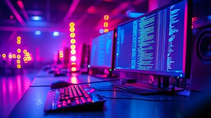 Tech office close-up