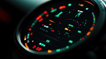 Close-up view of a modern smartwatch interface for innovative technology design
