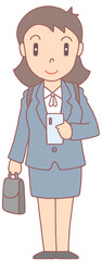 ビジネスウーマンのイラスト - ビジネスウーマン・OL・女性社員・働く女性・レディーススーツ