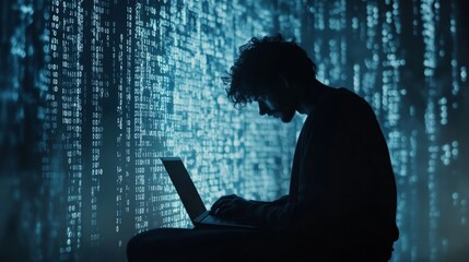 Transforming data into cloud icons  a visual journey through digital marketing and cybersecurity