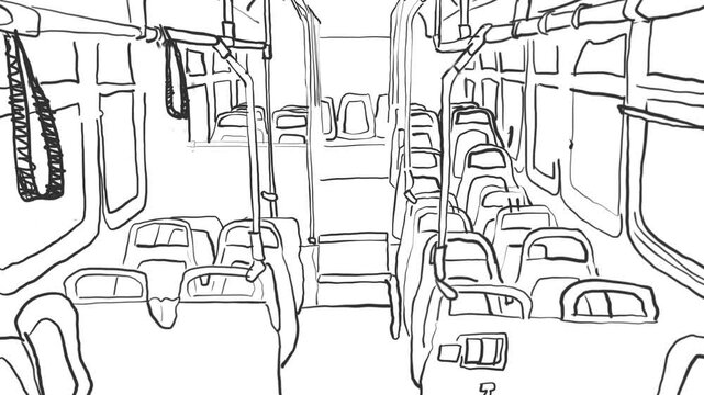 hand drawn sketch of a metro bus animation