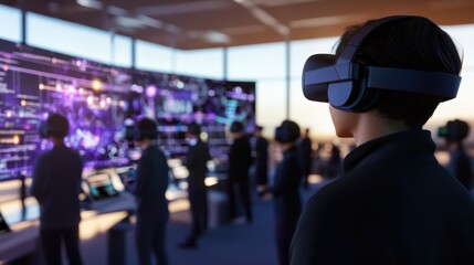 Immersive virtual workplace experience with futuristic technology and collaboration