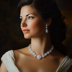 Elegant woman with beautiful jewelry