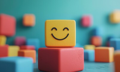 Colorful blocks a playful approach to visualizing customer happiness