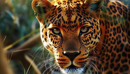 Jaguar Close-Up: Facial Features and Coat Pattern