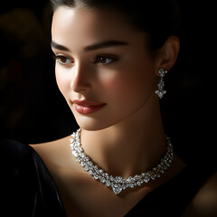 Elegant woman with beautiful jewelry