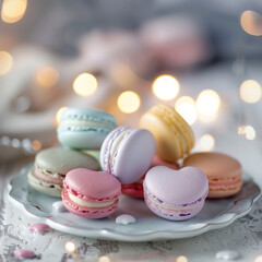 Obraz premium Heart-shaped macarons