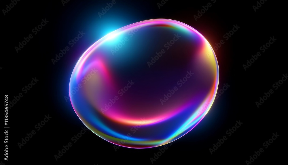 Fototapete 3d chrome holographic fluid shapes and stars. abstract liquid mercury metallic icon. 3d rendering al