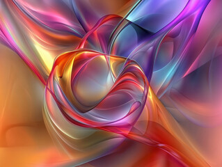 An abstract composition of swirling colors and shapes