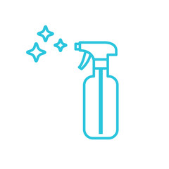 Glass cleaner icon. Isolated on white background. Blue icon set