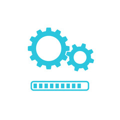 Installing Updates icon. isolated on white background. Blue icon set.