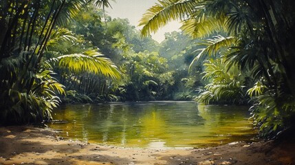 Serene Jungle River
