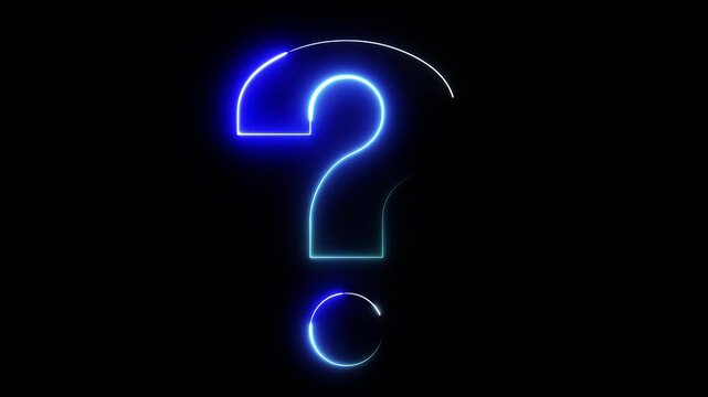 4K Neon Question Marks Digital Rendering Loop