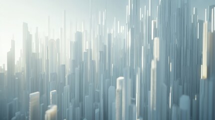 Smart Digital City Concept. Urban Architecture High Towers Concept of the Future City. Virtual Reality Abstract Digital Buildings. Modern Technology Vector Illustration.