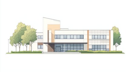 Vector illustration element of medical clinic building flat design style for city and background illustration