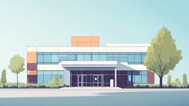 Vector illustration element of medical clinic building flat design style for city and background illustration