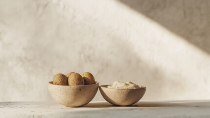 Studio Shot of Falafel and Hummus - Savory Middle Eastern Delights in Focus