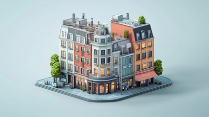 Naklejka premium 3d Business buildings