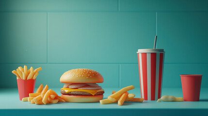 Studio Shot of Fish and Chips - Crispy and Golden Classic Dish