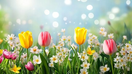 Flower bouquet. Vector floral spring illustration. Hello spring