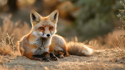 Obraz premium Red Fox in Natural Habitat. Wildlife Photography. Animal Portrait.