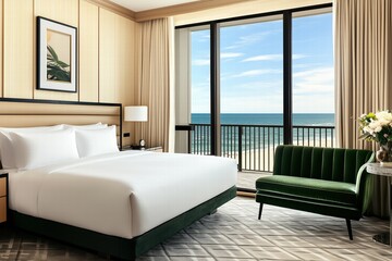 Luxurious Oceanfront Bedroom Retreat with Generative Ai