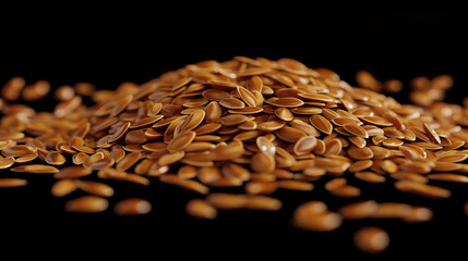 Studio Shot of Flax Seeds - Nutrient-Rich Superfood in Focus