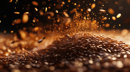 Studio Shot of Flax Seeds - Nutrient-Rich Superfood in Focus