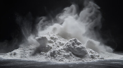 Studio Shot of Flour - Fine and Versatile Baking Essential in Focus