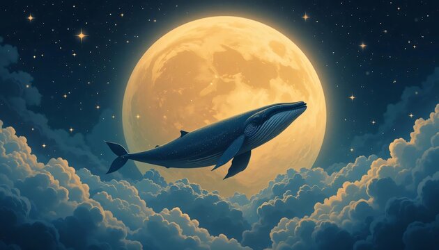 fish swimming in the clouds sky