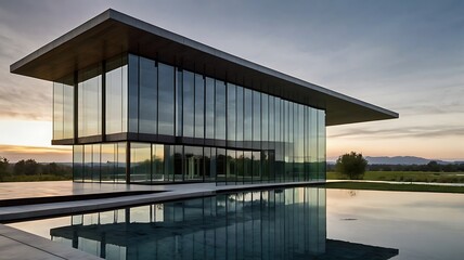 Obraz premium Excelent Minimalist Modern Masterpiece with Reflective Serenity