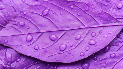 Fototapeta premium Purple Leaves with Water Droplets