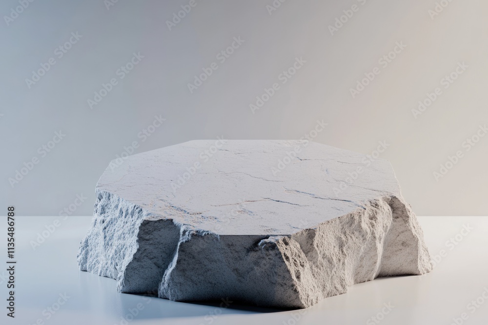 Poster Marble stone display platform with rough edges.