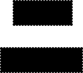 Zigzag frame. Rectangle shape frame with zigzag edge. Rectangular jagged curved box element. Different shapes and sizes frame with zigzag edge. Set of various shapes and colors frame with zigzag edge