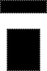 Zig zag Wavy Edge Rectangle Shapes Set. Vector Jagged Geometric Rectangular .