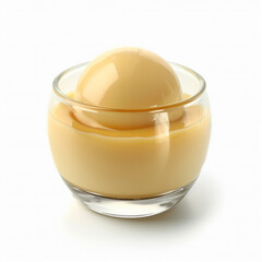 Panna cotta in glass isolated on white background.