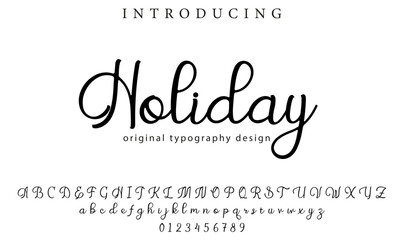 Holiday Font Stylish brush painted an uppercase vector letters, alphabet, typeface