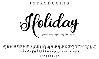 Holiday Font Stylish brush painted an uppercase vector letters, alphabet, typeface