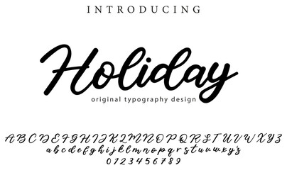 Holiday Font Stylish brush painted an uppercase vector letters, alphabet, typeface