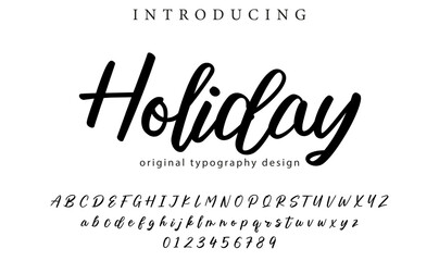 Holiday Font Stylish brush painted an uppercase vector letters, alphabet, typeface