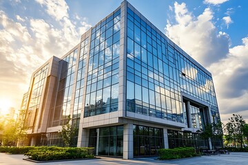Modern Office Building Exterior. Concept of Business, Success, and Corporate.