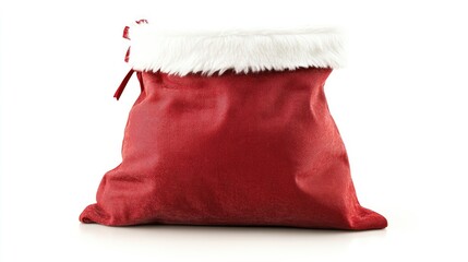 Festive Red Bag with White Fur Trim for Holiday Season Gifts