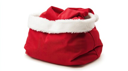 Festive Red Bag with White Fur Trim for Holiday Season Decor