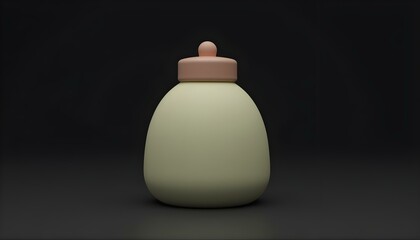 blank green bottle 3D render isolated on a black background create with ai